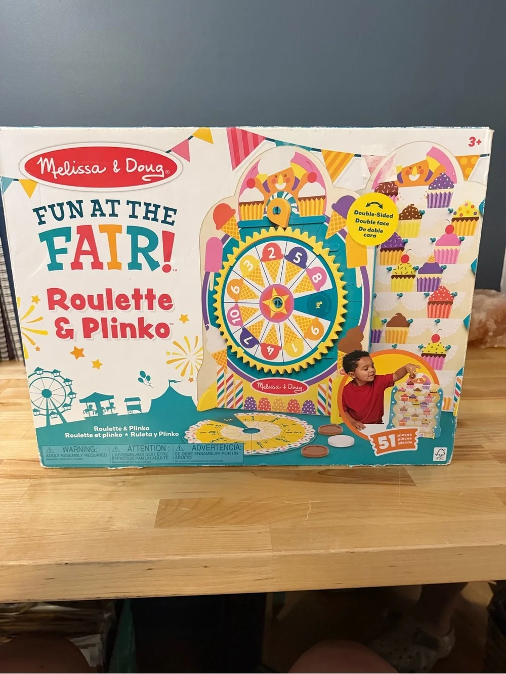 Melissa & Doug Fun at Fair Roulette & Plinko Colorful Carnival Spinner Game